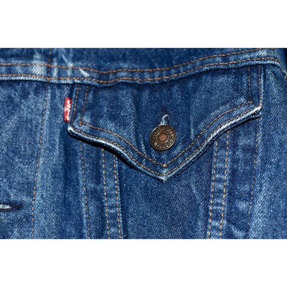 LEVI'S Trucker Blue Denim Jacket 70506-0216 USA Red Tab Size 46R - Picture 3 of 10